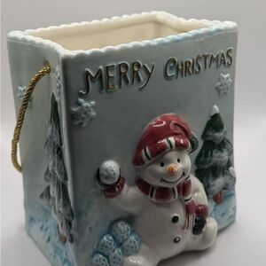 Festive Snowman Holiday Candle Holder